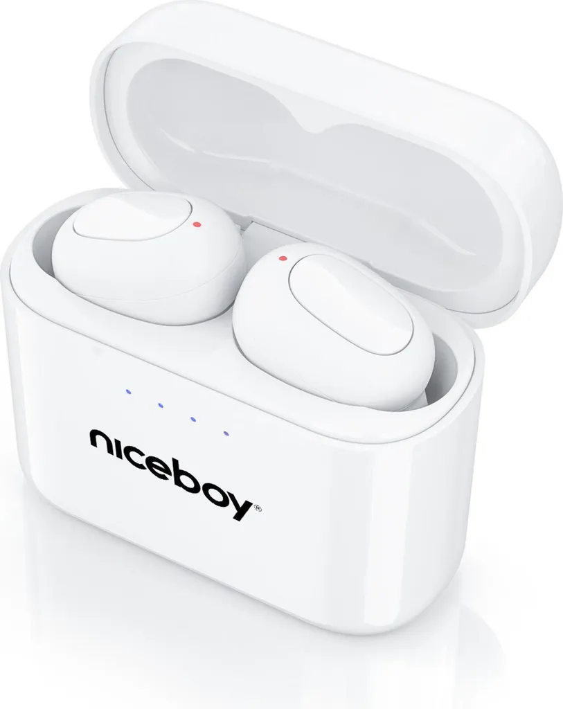 Niceboy Podsie 4 Blanc - Écouteurs de Sport et Travail avec Son Premium
