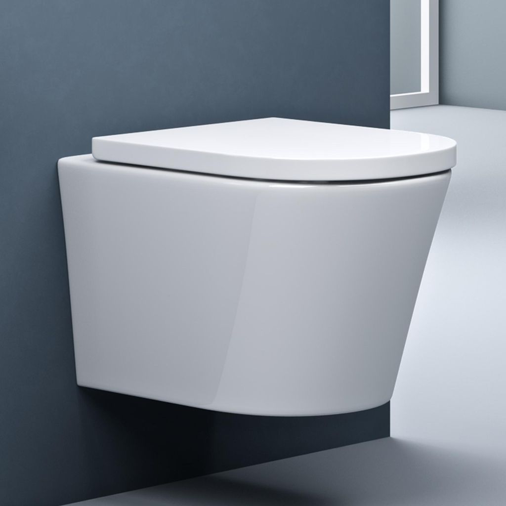 doporro Wand WC Hänge Toilette Weiß inkl. Softclose Produktbild 