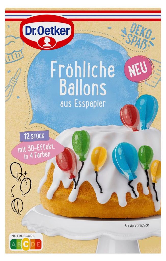 Dr. Oetker wesołe balony 12 sztuk różne kolory opakowanie Zdjęcie produktu 