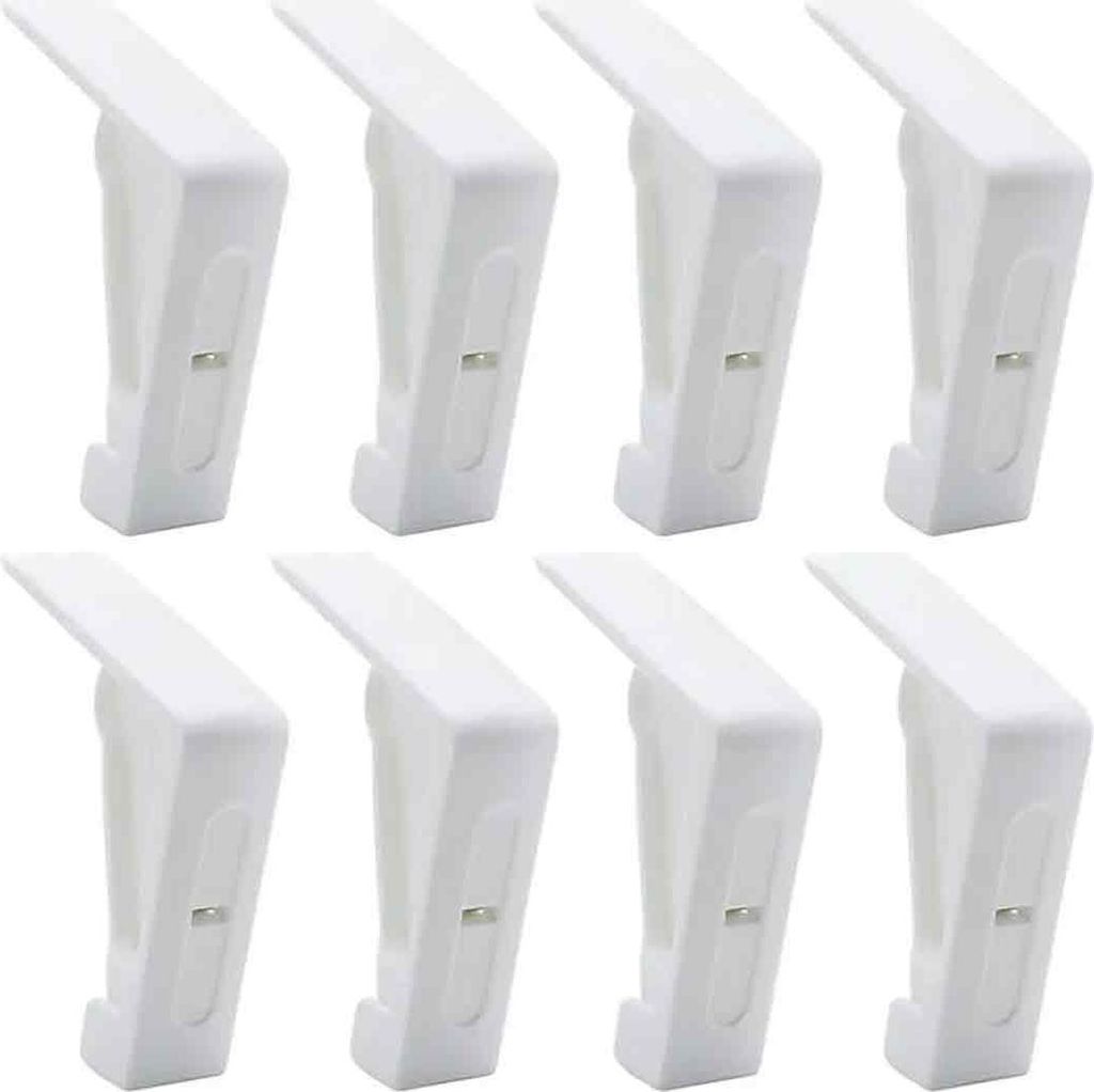 8 Stück weiße Tischdeckenclips aus Kunststoff für Gartentische - Verstellbare Federclips für Picknicktischdecken im Garten