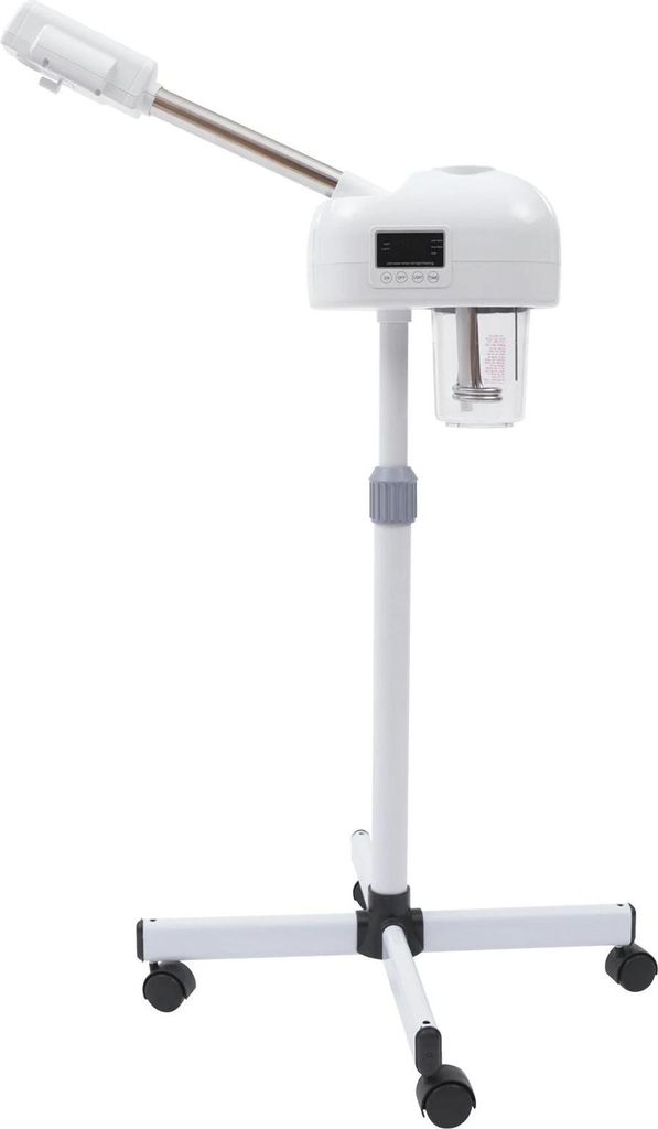 Professioneller Gesichtsdampfer - Dampfgerät - Nanoionischer Dampf, Ozon, Heißer Nebel, LCD-Display, Höhenverstellbar, 220 V - Elfenbein