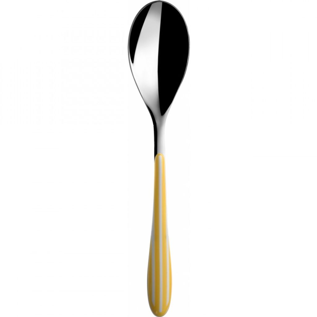 Casa Bugatti Tafellöfel, Serie 'Zebra', gelb, weiß gestreift, 1 Stück