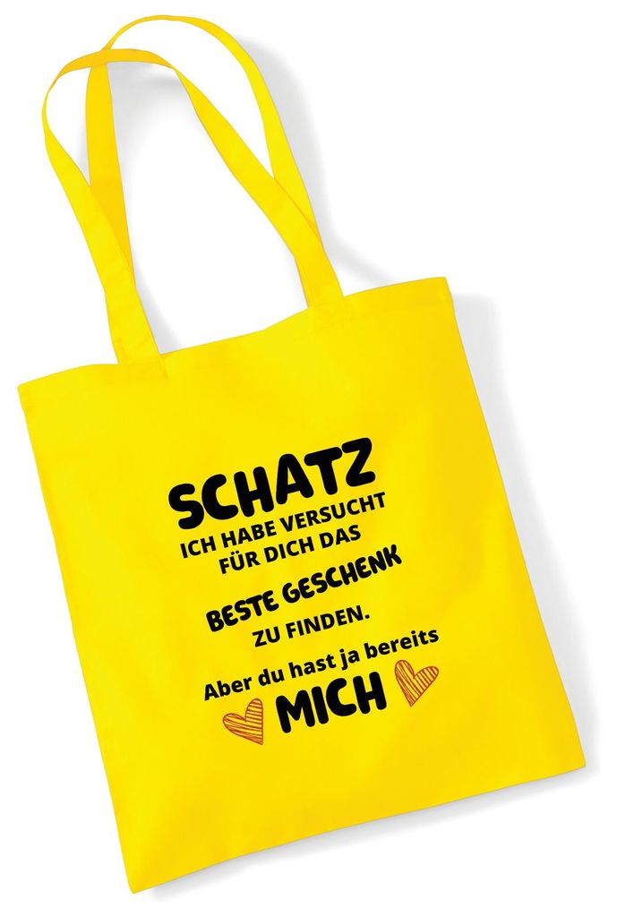 Huuraa Jutebeutel Schatz versucht das beste Geschenk zu finden. Aber du hast mich. 10 Liter Yellow Baumwolle Tasche Geschenkidee
