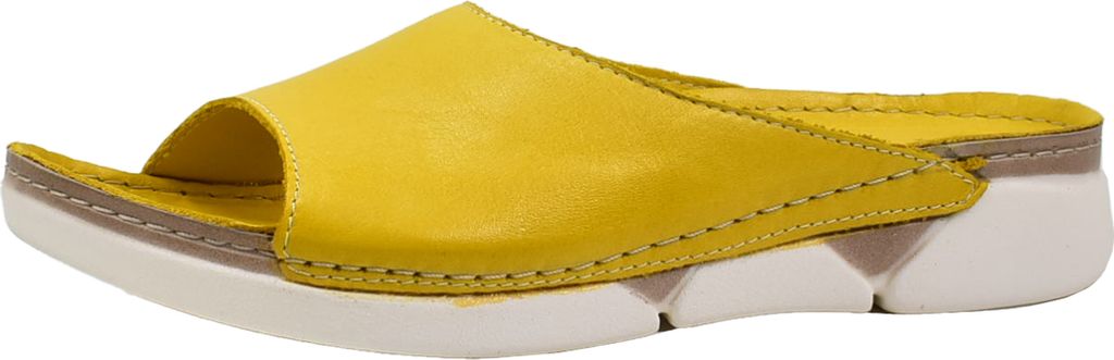 Andrea Conti Damen Pantolette Leder breiter Riemen sportliche Laufsohle 0529610, Größe:39 EU, Farbe:Gelb