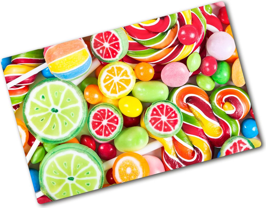 Tulup Glas Herdabdeckplatte - 80x52 cm - Glaskeramikkochfeld-Abdeckung Spritzschutz Glasabdeckplatte - Einteilig - Essen & Getränke - Bunte Süßi...