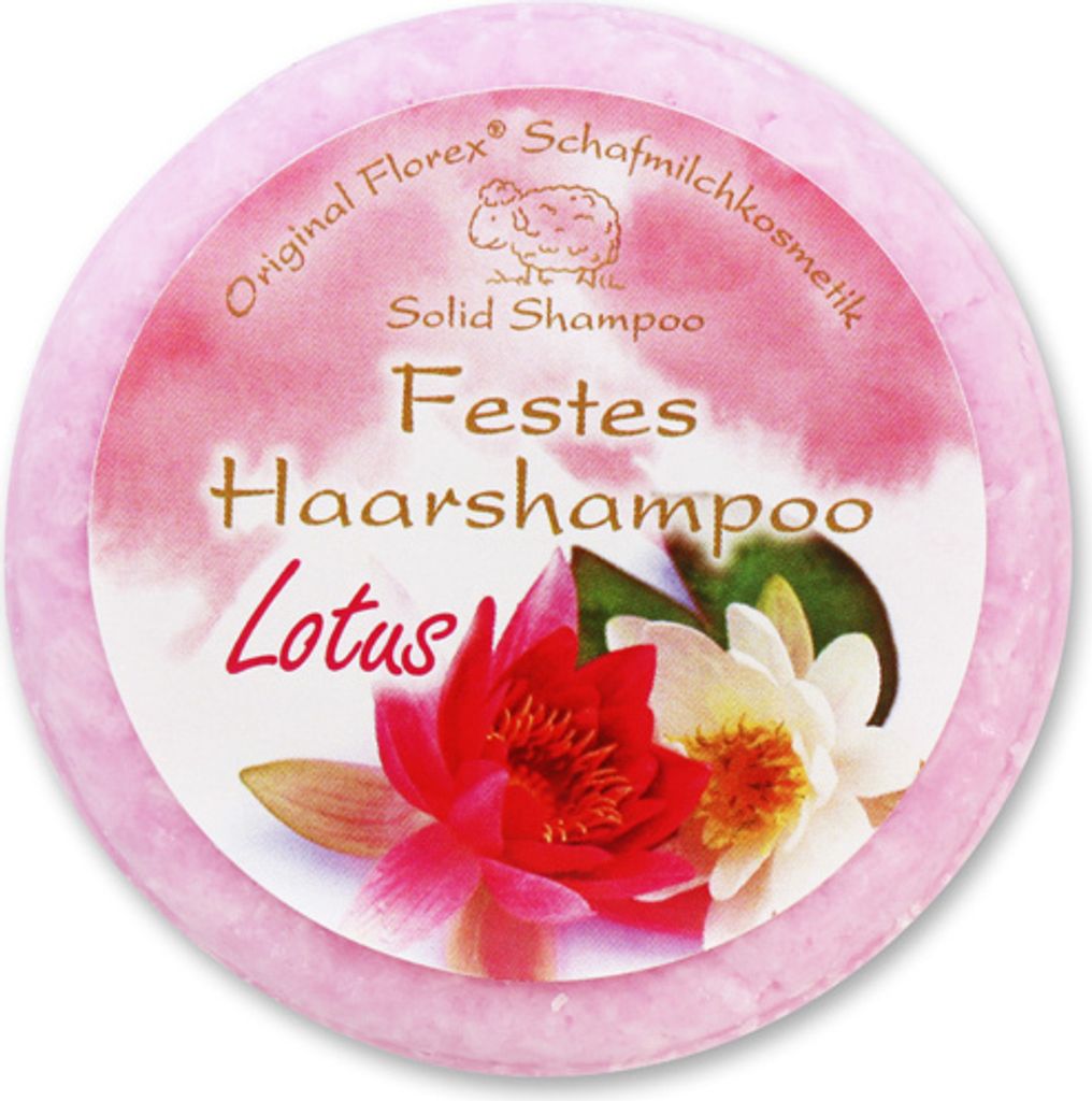 Florex Festes Haarshampoo Lotusblüte Naturprodukt Verpackt 58g