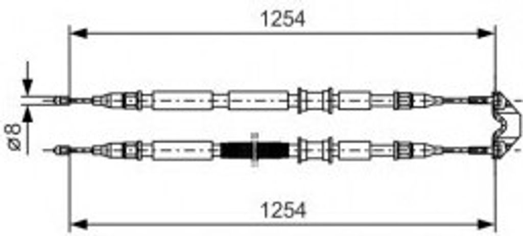 BOSCH 1 987 477 764 - OE 24 436 451 Seilzug, Feststellbremse für Astra G