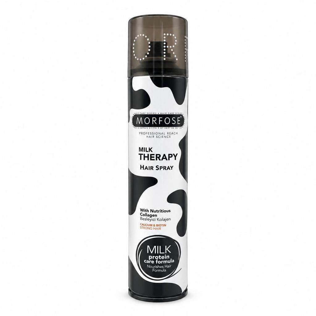 Morfose Milk Therapy Haarspray 300 ml – Fixierspray mit Produktbild  KI-generiertes Bild