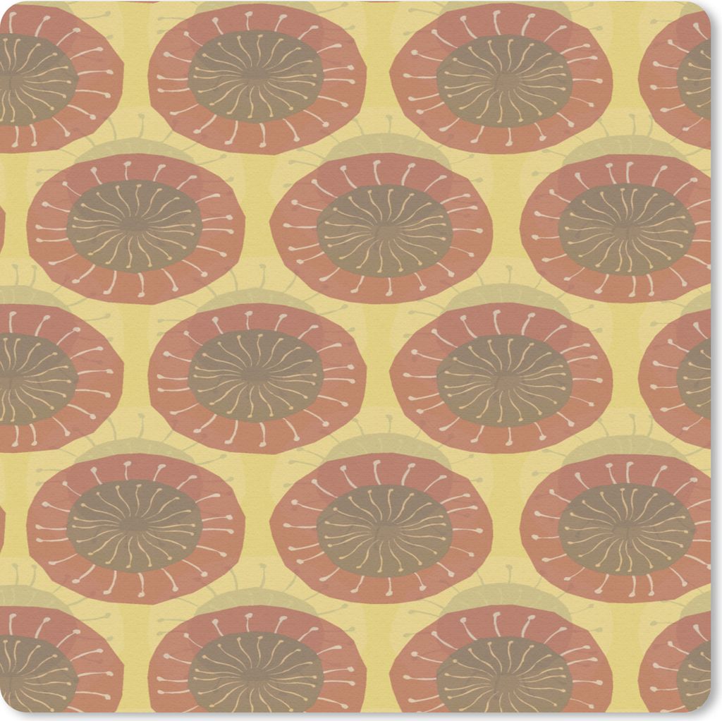 MuchoWow Mauspad Mousepad Sonnenblumen - Muster - Südamerika 30x30 cm - Mousepads - Maus Mat - Pad - Mausunterlage - Gaming