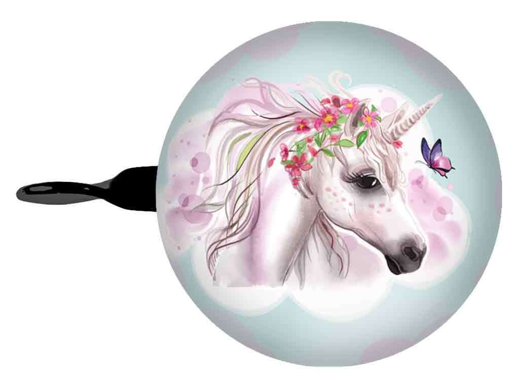 Fahrradklingel blaues Einhorn 60 mm - bbeBells 52425 - Produktbild 