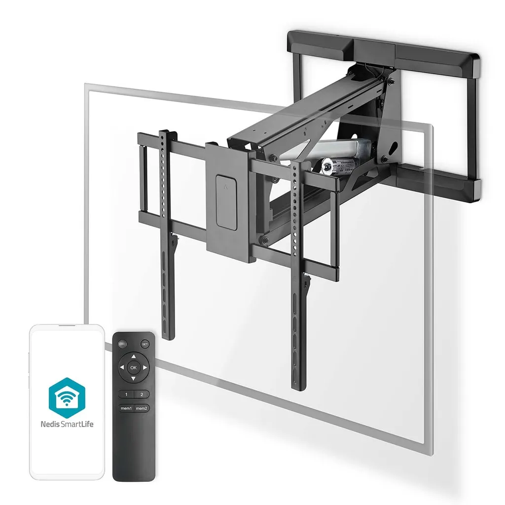 Support TV Mural Motorisé Nedis 37-75 Pouces avec Télécommande en Acier - 7