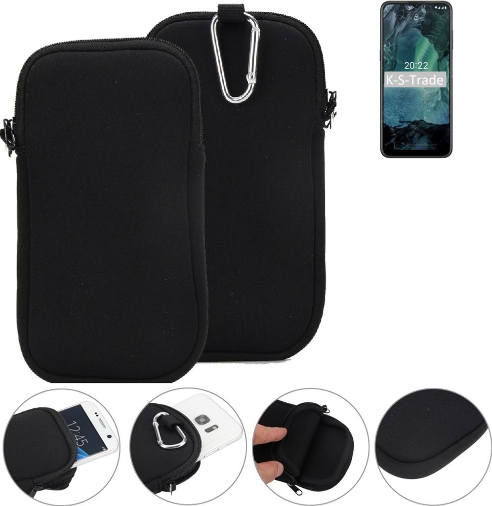 K-S-Trade Neopren-Hülle Handyhülle kompatibel mit Nokia G21 Schutzhülle Neoprenhülle Sleeve Schutz-Hülle Gürtel Tasche Case Holster Handytasche