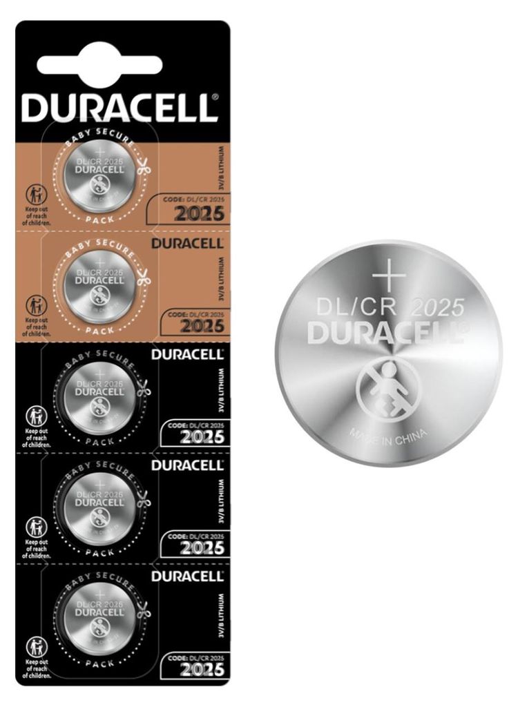 5x Duracell DL2025, CR2025 2er Blister 3 Volt Lithium Produktbild 