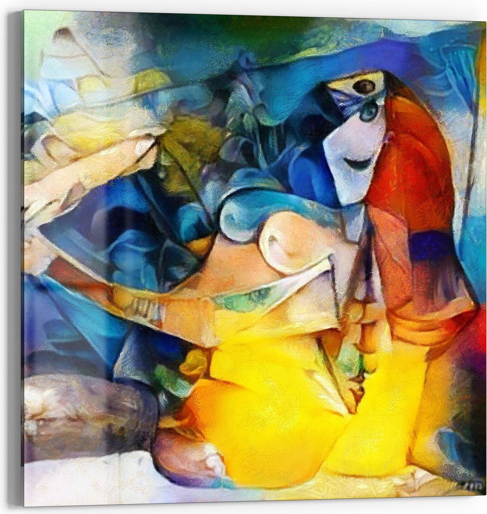 DEQORI Glasbild Echtglas 30x30 cm 'Vermischte Kunststile' Wandbild Bild modern Deko