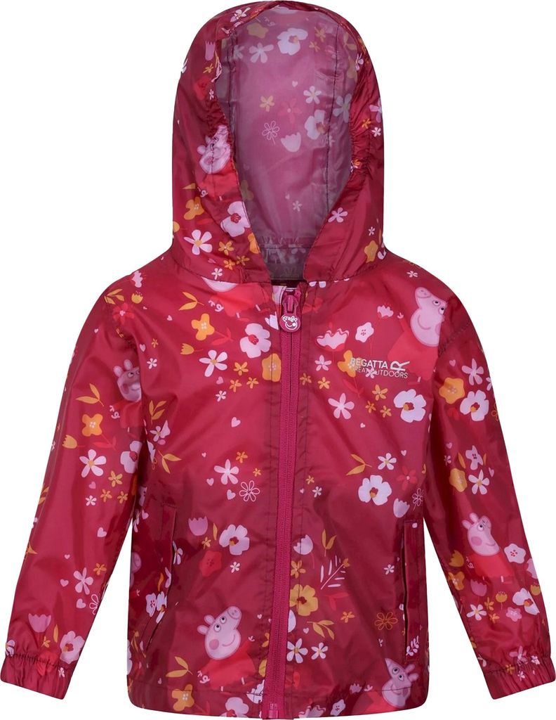 Regatta - "Floral" Jacke, wasserfest Zum Falten für Kinder RG8239 (104) (Beeren Pink /Herbstfarben)