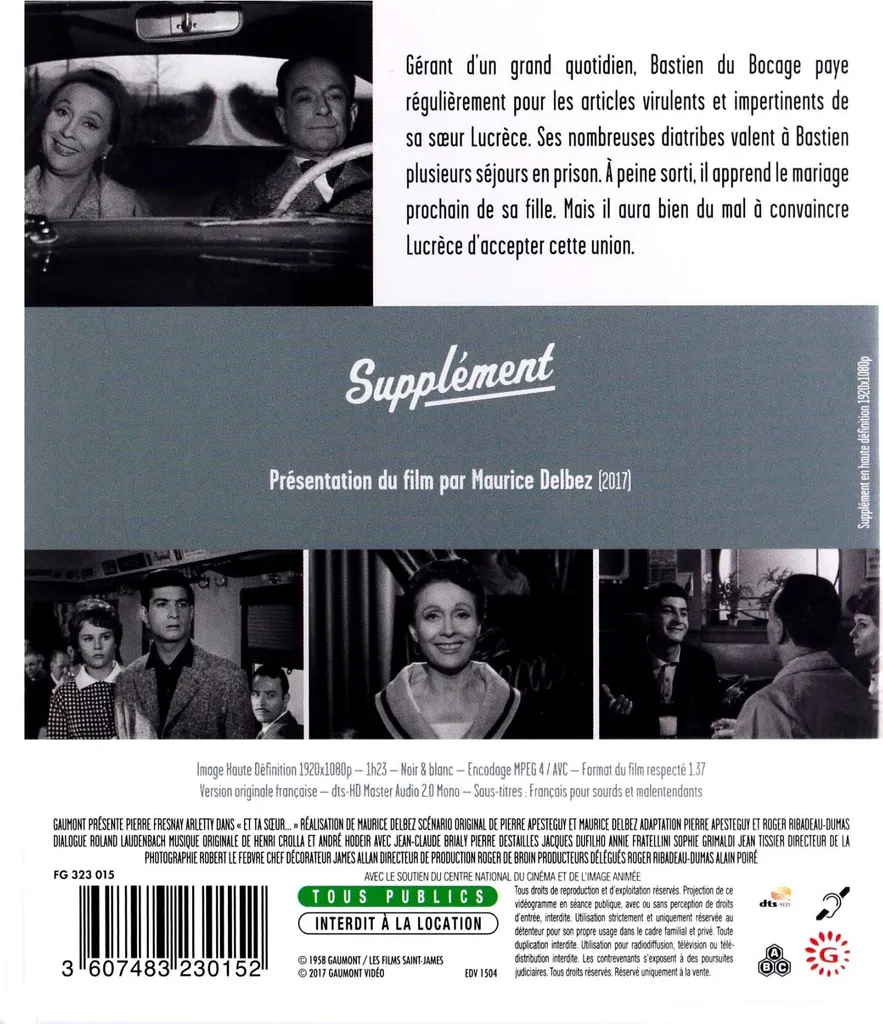 Et ta soeur Blu-ray - Haute Définition et Version Originale intégrale - 2