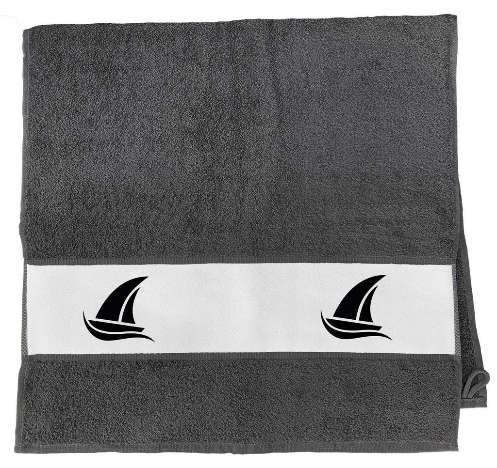 Huuraa Handtuch Segeln Segelboot 50x100cm Graphite Baumwolle Handtuch Geschenkidee