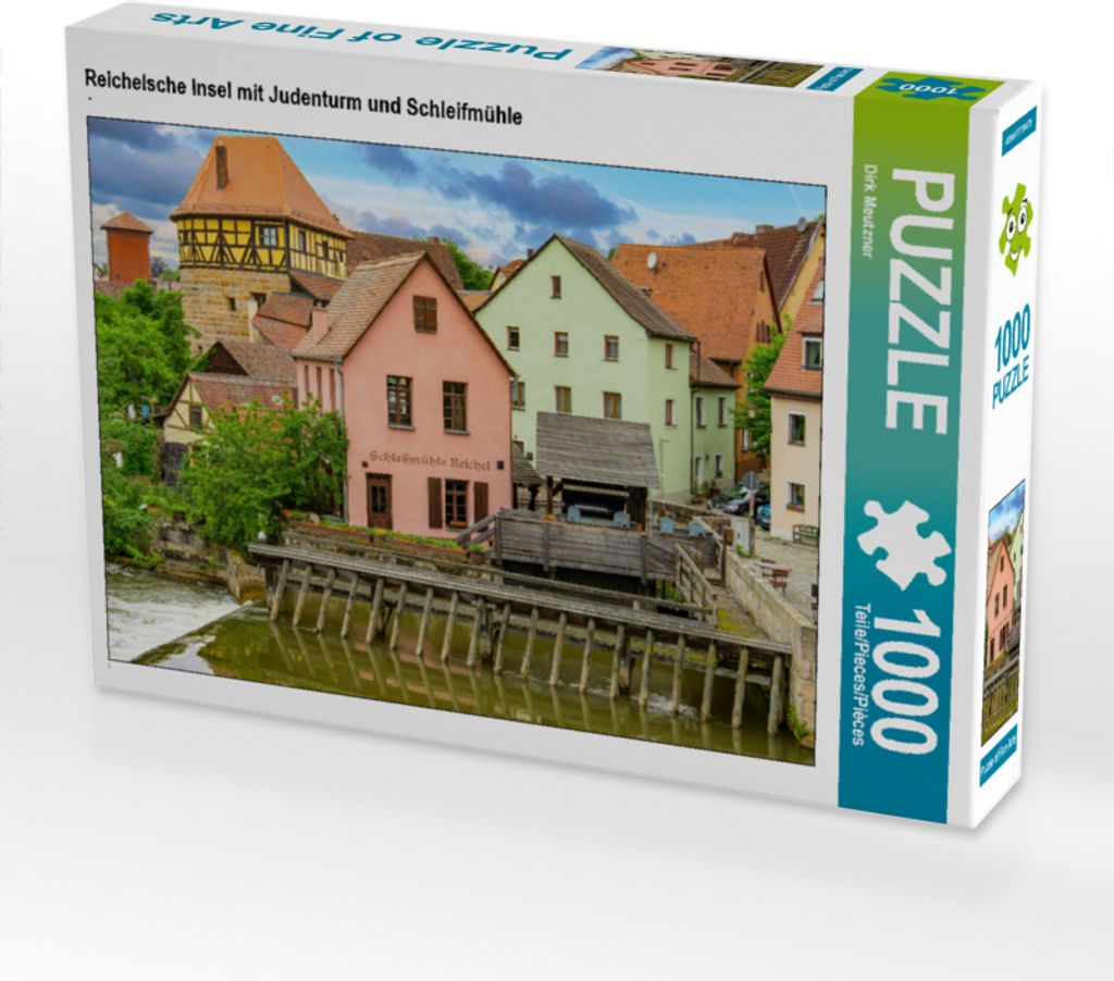 CALVENDO Puzzle Reichelsche Insel mit Judenturm und Schleifmühle | 1000 Teile Lege-Größe 64x48cm Foto-Puzzle für glückliche Stunden