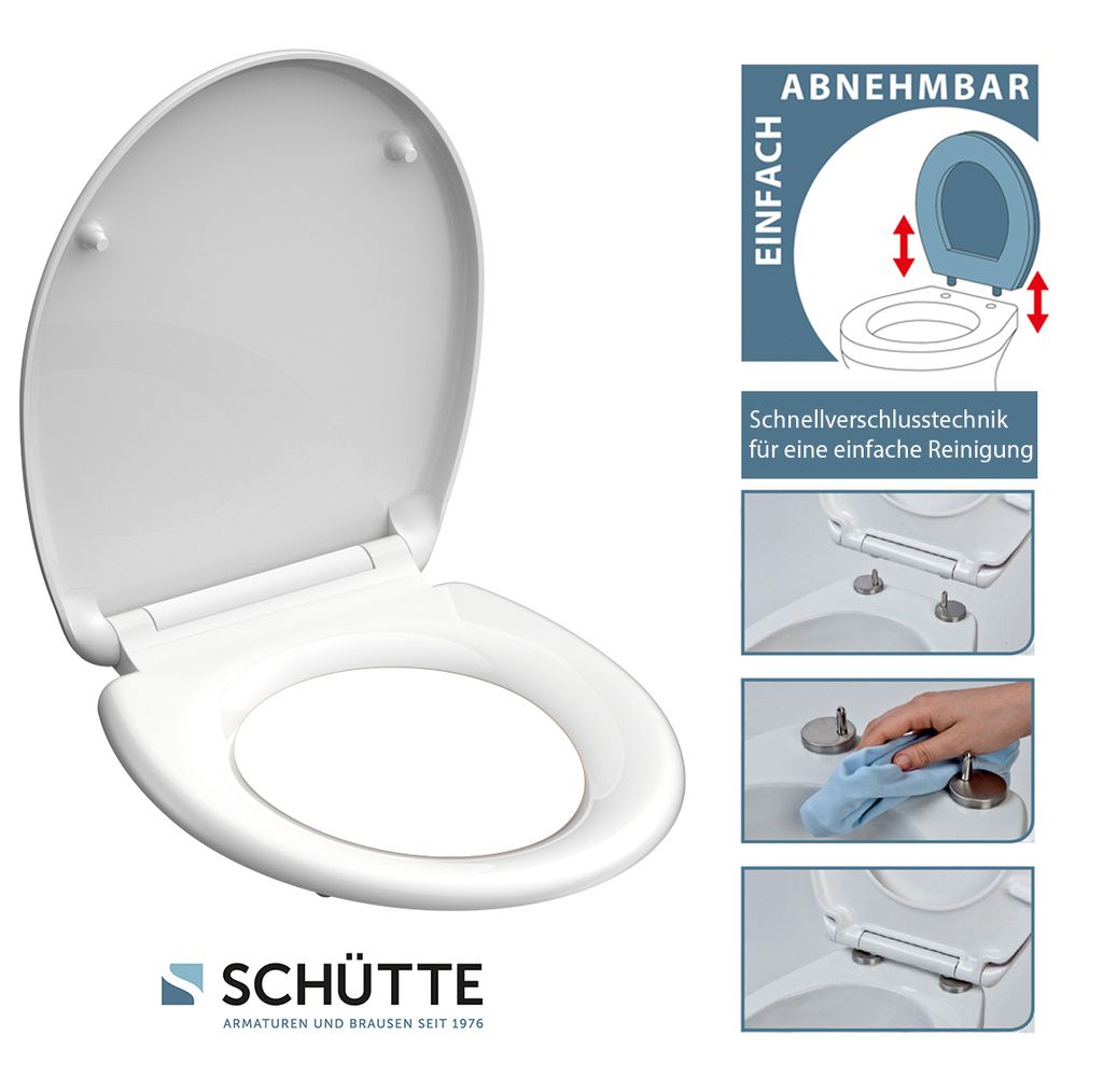 2 IN 1 Familien WC Sitz Toilettendeckel Absenkautomatik Verstellbares Scharnier 