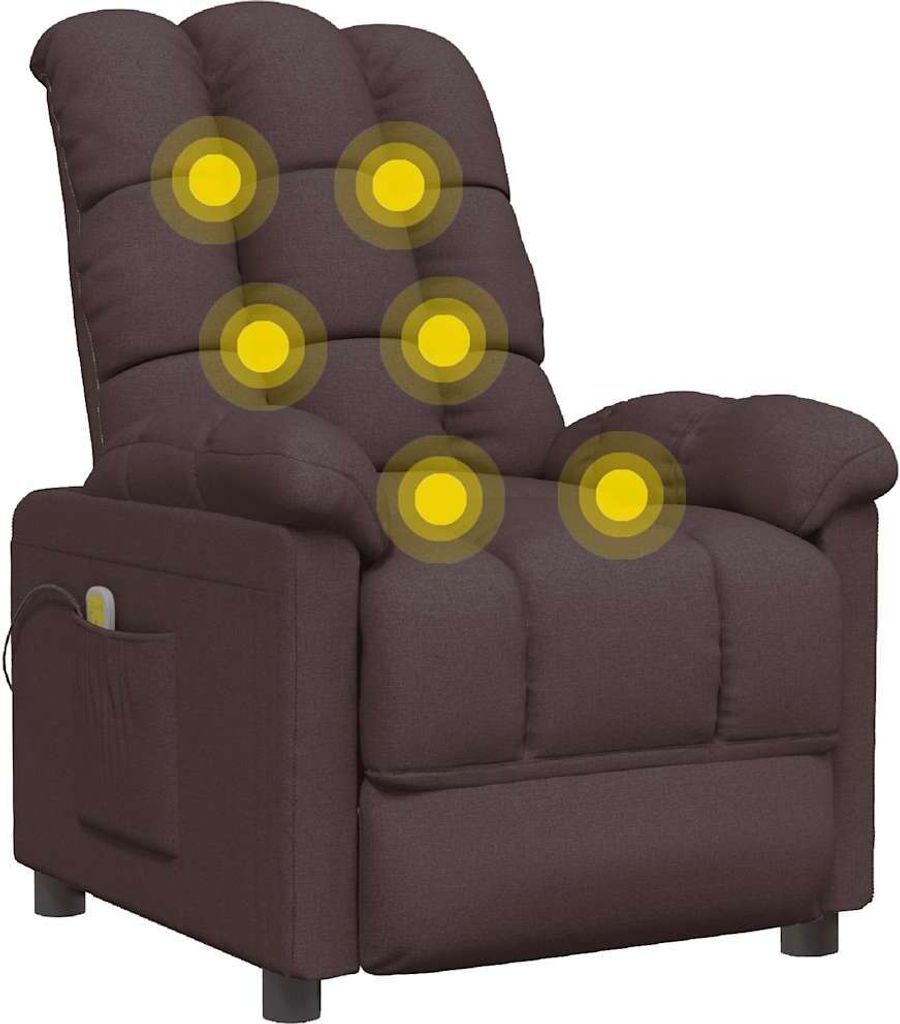 vidaXL Massagesessel Dunkelbraun Stoff