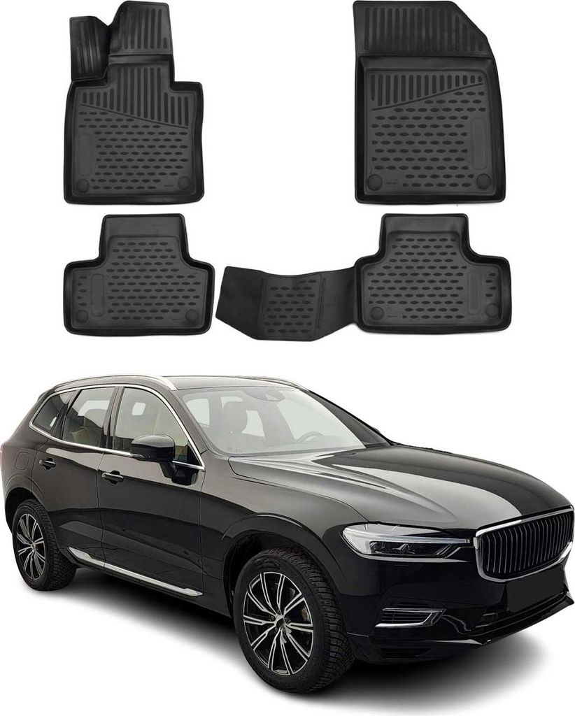 OMAC Gummimatten Fußmatten für Volvo XC60 2017-2021 TPE Automatten Schwarz 4tlg