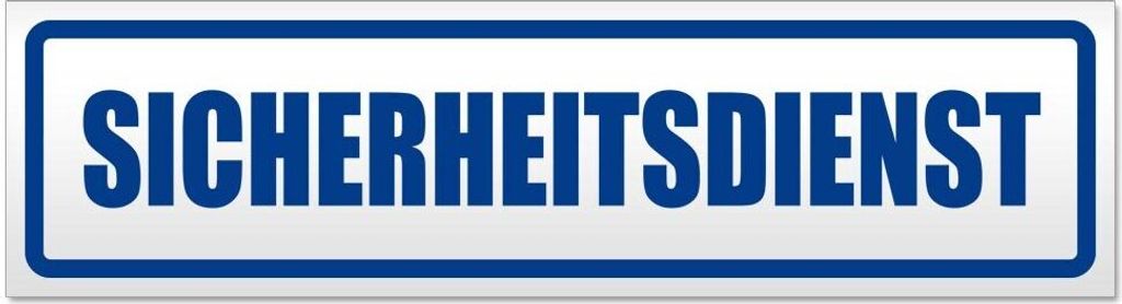Kiwistar - Autoaufkleber - Verkehrsblau - 30 x 8 cm - Sicherheitsdienst - Hinweis Aufkleber Sticker für Auto, Kfz, Fahrrad, PKW, LKW