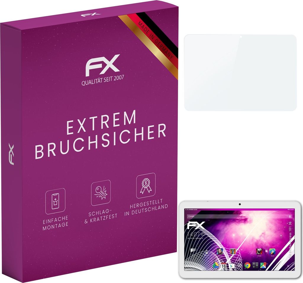 atFoliX FX-Hybrid-Glass Displayfolie kompatibel mit Archos Access 101 3G Glasfolie