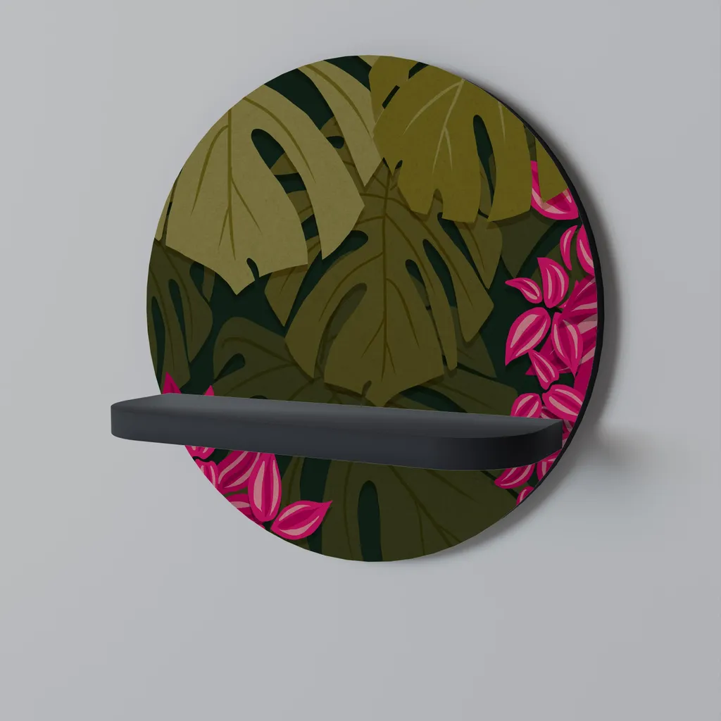 Mensola Circolare Nera TROPICAL BEAUTY - Supporto Piante e Design