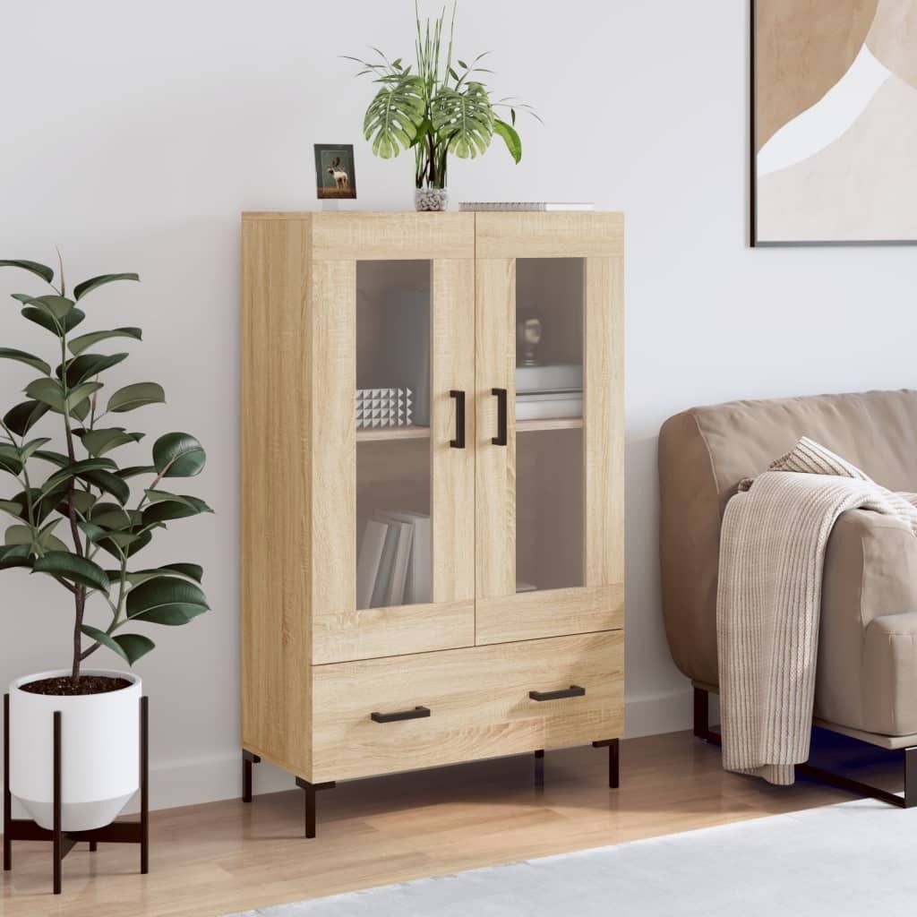 The Living Store Highboard Sonoma-Eiche 69,5x31x115 cm Holzwerkstoff