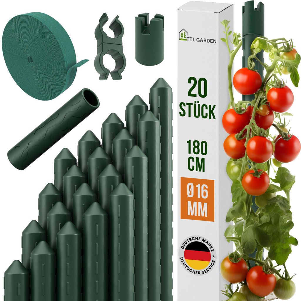TTL GARDEN Rankstäbe 20er Set 180cm 16mm extra stabil + Produktbild 