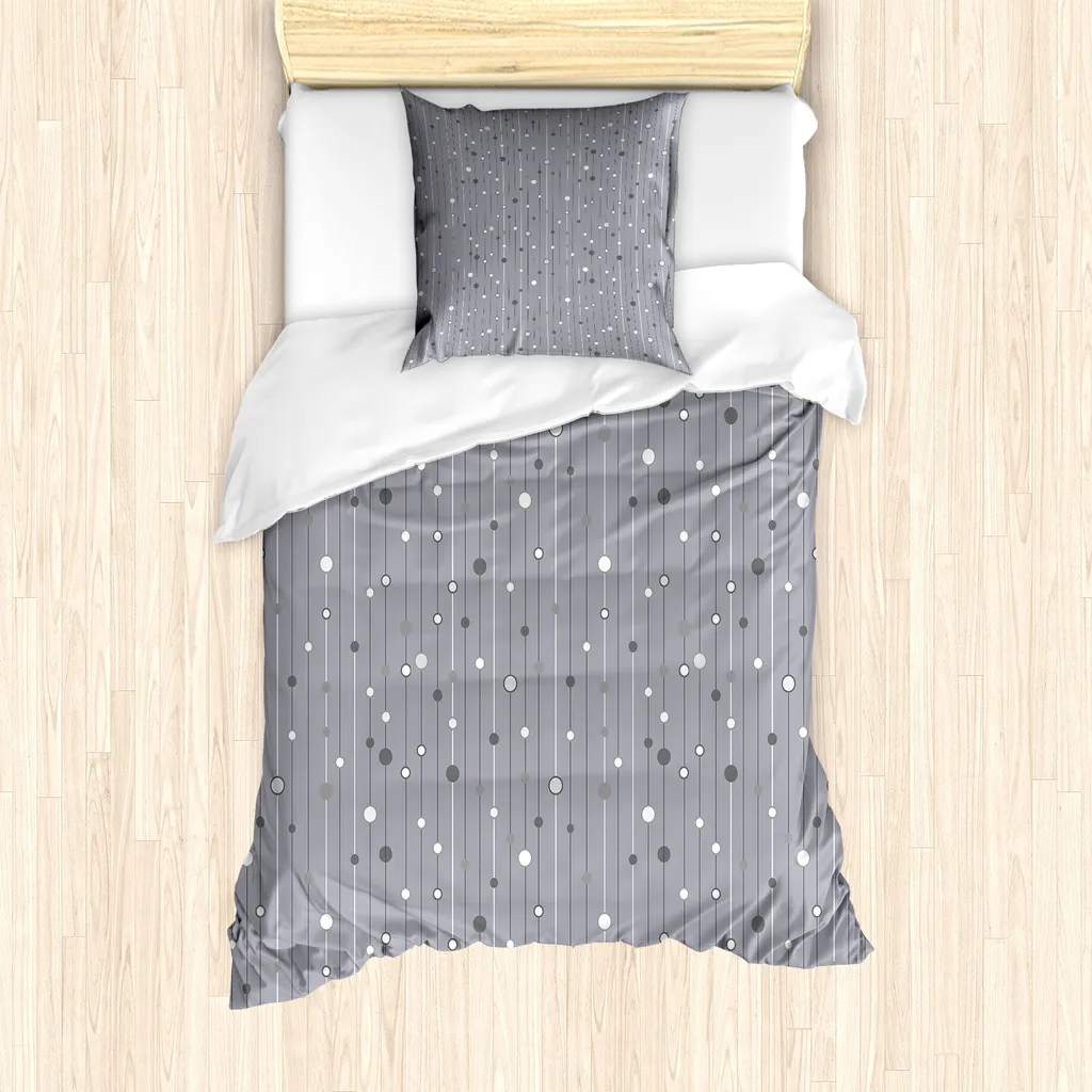 Copripiumino Geometrico ABAKUHAUS Antiacaro 135x200 Viola Blu Grigio