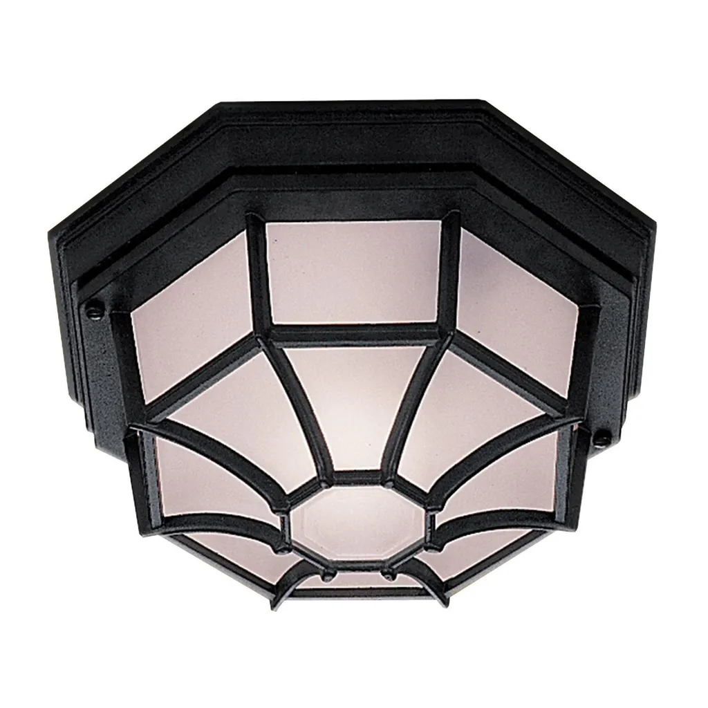 Plafonnier extérieur noir IP54 aluminium étanche pour terrasse et porche