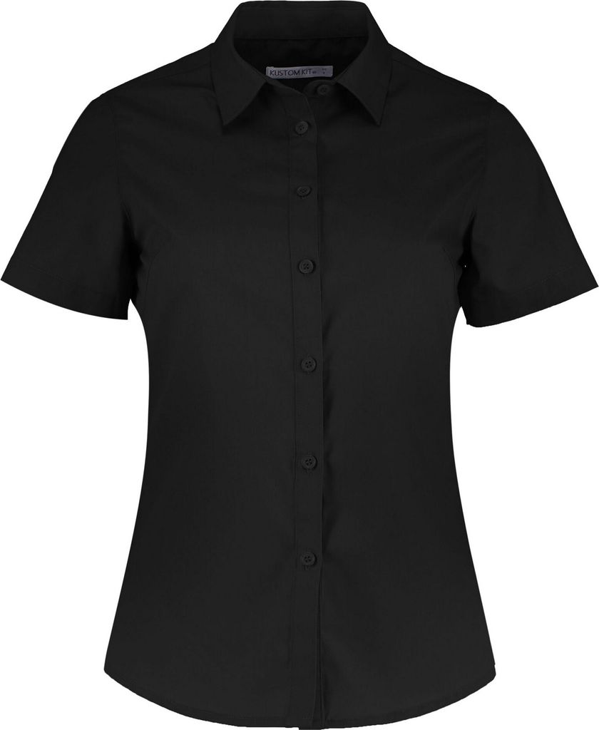 Kustom Kit - Hemd für Damen kurzärmlig BC5323 (54 DE) (Schwarz)