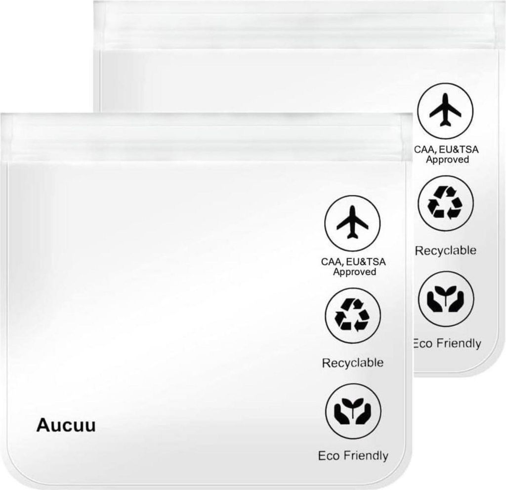 Aucuu 1L Flugzeug Transparente Kulturbeutel für Reise, Produktbild 