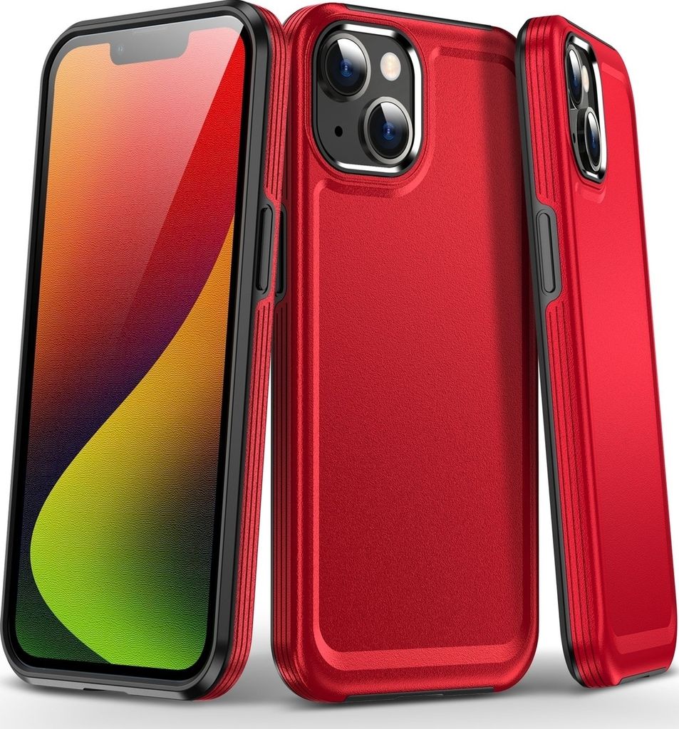 Mobigear Slim Armor iPhone 15 Plus Hülle Hardcase Backcover Stoßfest - Rot