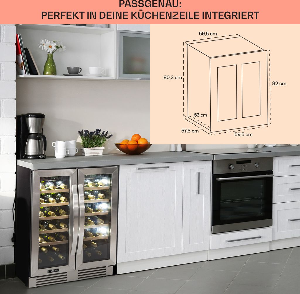 Klarstein Einbau-Weinkühlschrank, 2 Zonen Produktbild 6