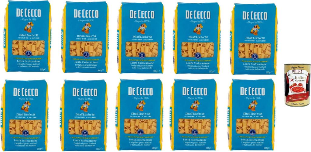 De Cecco Ditali Lisci N°58, 100% Italienisch Pasta Nudeln Produktbild 