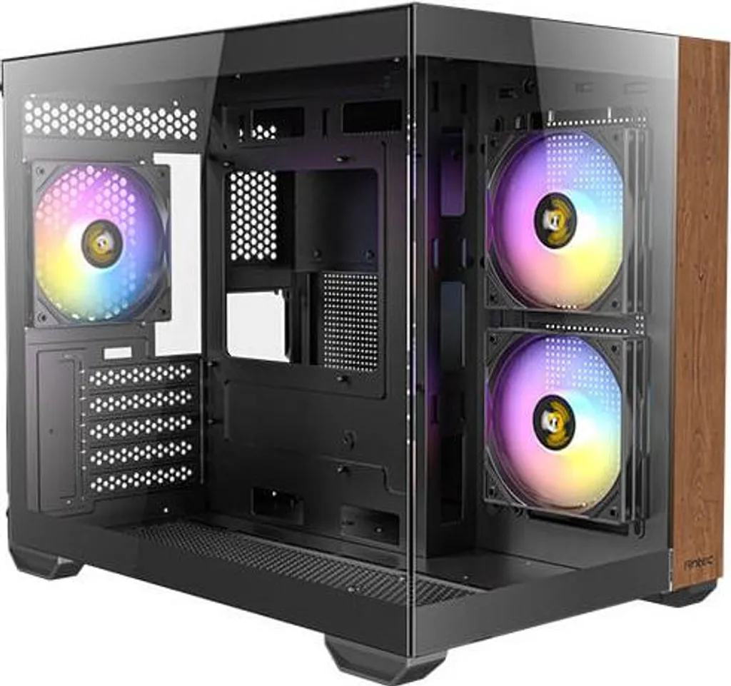 Antec CX600M Wood Case PC Nero - Design Moderno Legno e Vetro 270°