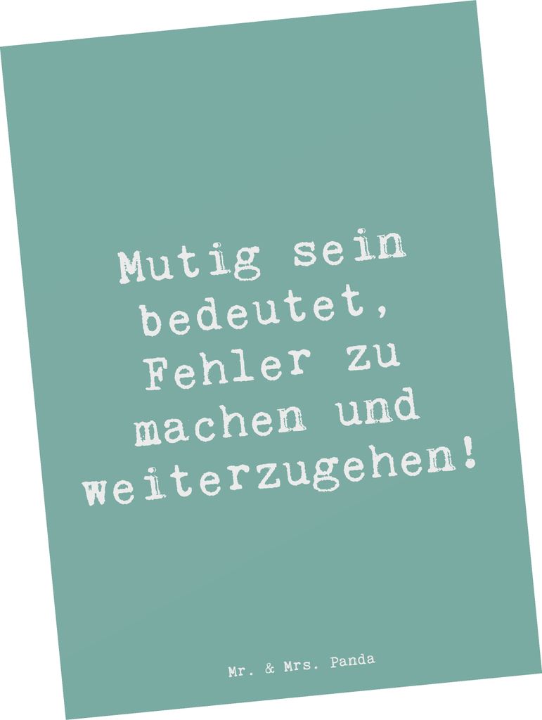 Mr. & Mrs. Panda Postkarte Spruch Fehler machen Lernen - Meeresbrise - Geschenk, positive Energie, Motivation, Fotokarte, Ansichtskarten, Zuversich...