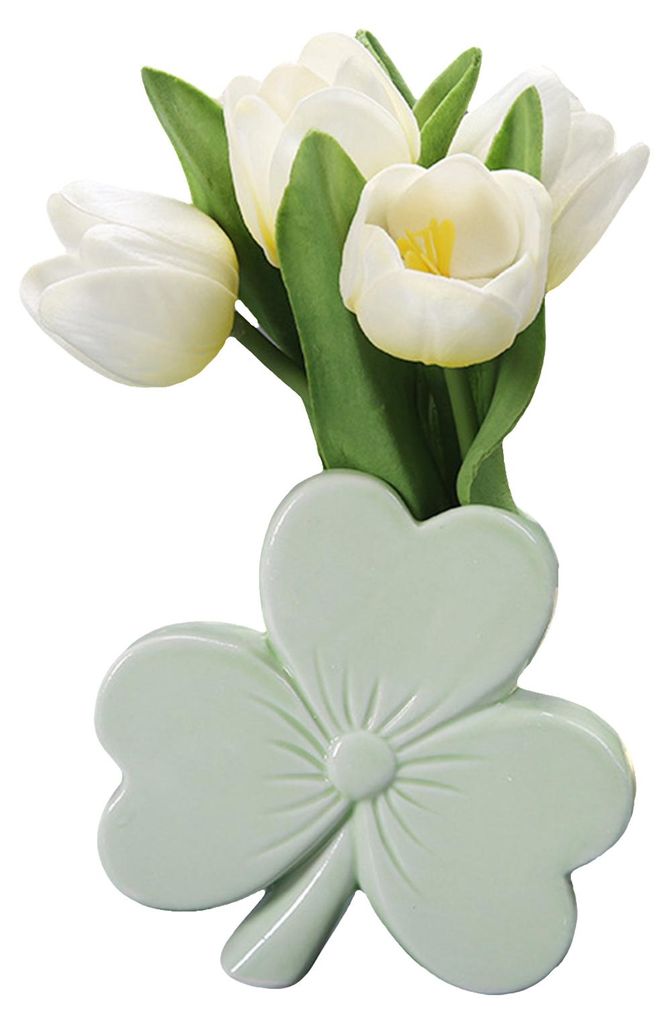 Moderne Blumenvase mit Schleife aus Keramik, ideal als Tischdekoration für Zuhause oder Büro.