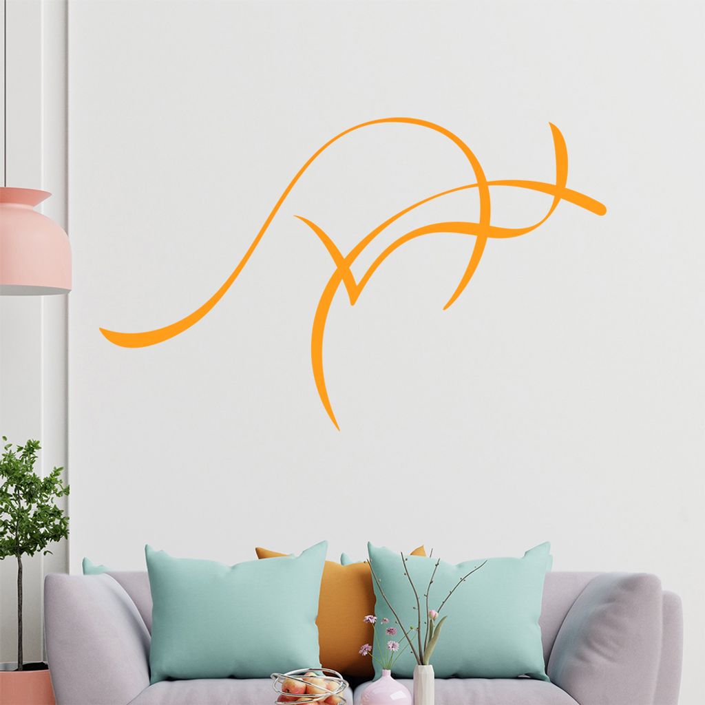 Känguru Linien Wandtattoo in 6 Größen - Wandaufkleber Wall Sticker - Dekoration, Küche, Wohnzimmer, Schlafzimmer, Badezimmer