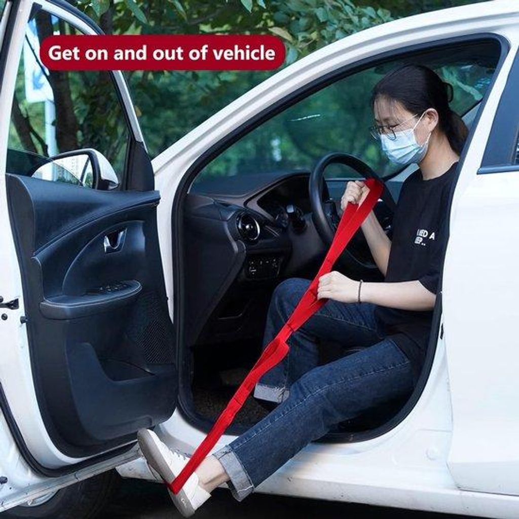 Ergometer für gehandicapte Personen, Helfer für Auto, Bett, Sofa, Hüftprothese, Rollstuhl (rot)
