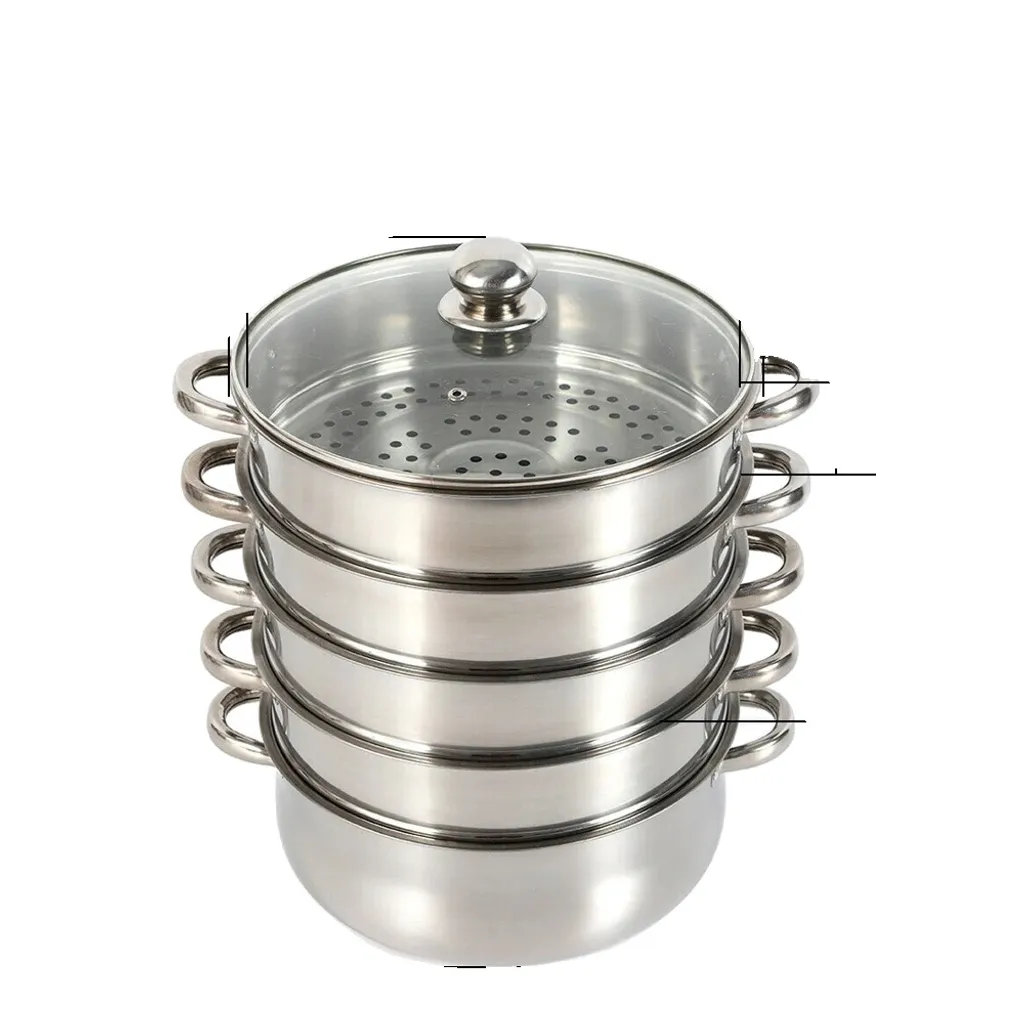 Vaporiera Induzione 5 Strati 28cm Inox - Efficienza Termica Superiore