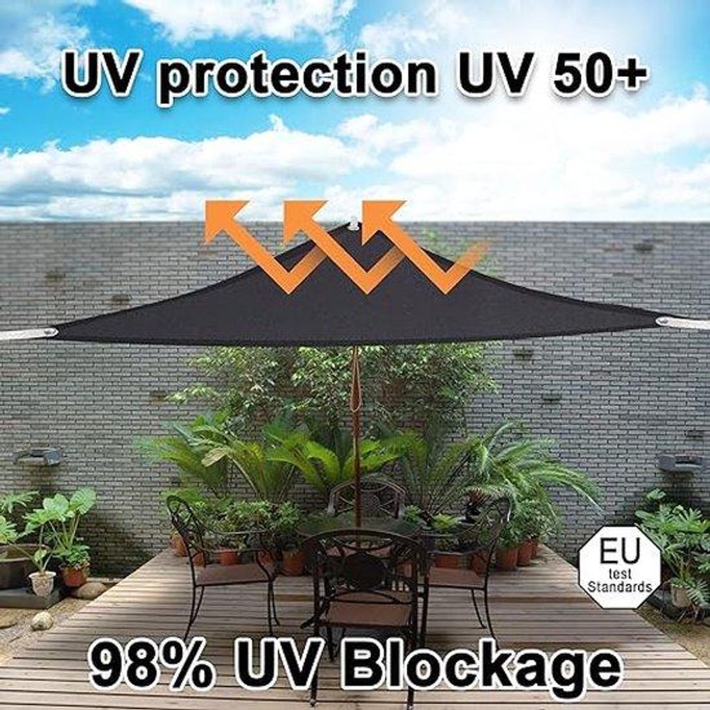 Schaduwdoek - wasserabweisend, UV-beständig / Terrassenschirm, Balkon / Sonnenschirm 3,6 x 3,6 x 5 m