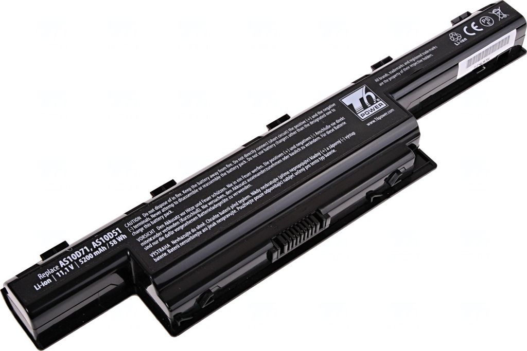 T6 Power Akku für Packard Bell EasyNote LV44, Li-Ion, 11,1 V, 5200 mAh (58 Wh), schwarz