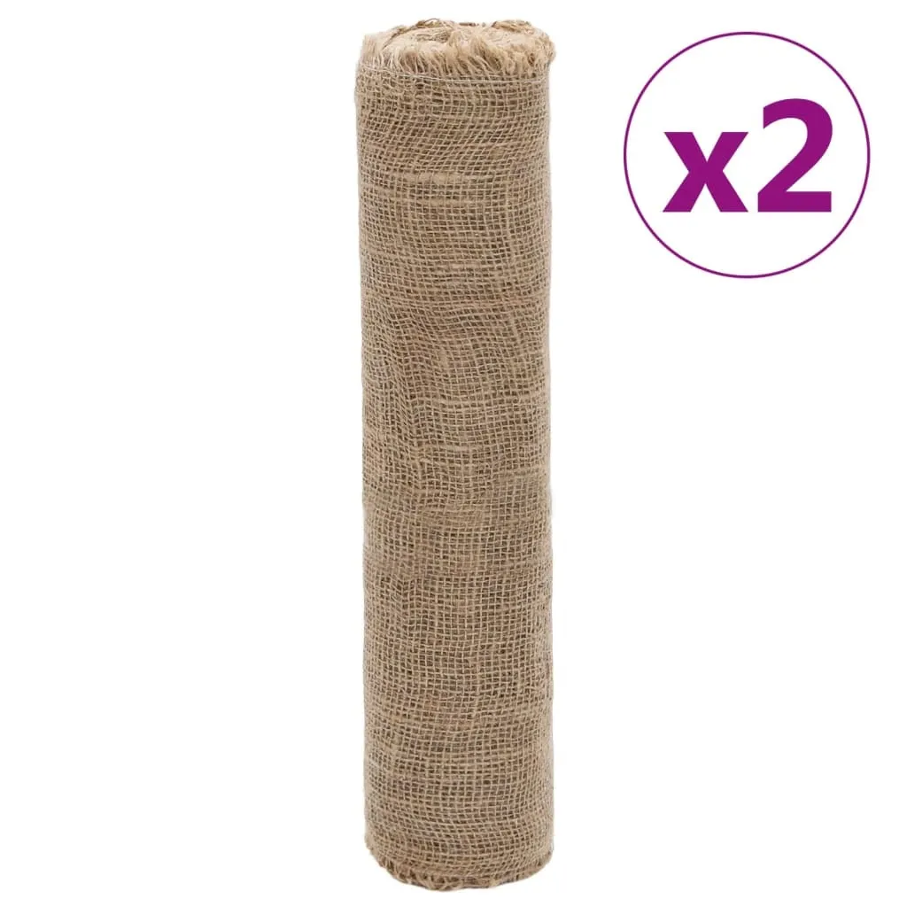 Toile de jute naturelle en rouleau 0,5x50m lot de 2 pour extérieur