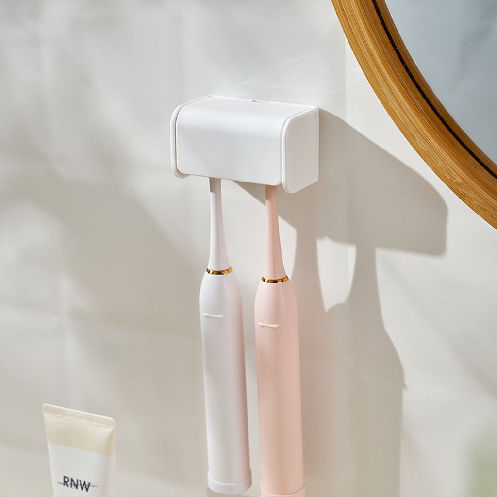 Zahnbürstenhalter 2er-Set – Wandmontiert, Selbstklebend, Rosa