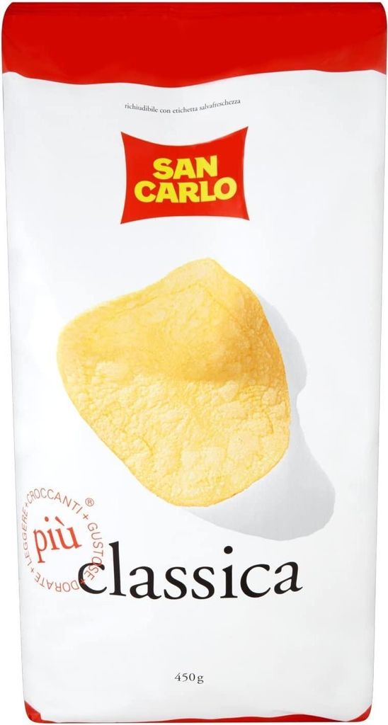 6x San Carlo Classica Chips Patatine Kartoffelchips gesalzen 450g Kartoffel chips