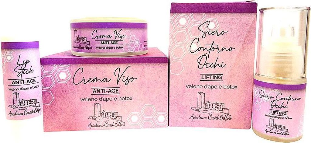 Apicoltura Castel Belfort Lifting Trio Gesicht & Augen – Augenserum 15 ml, Gesichtscreme 50 ml, Lippenpflegestift 6,5 ml – mit Bienengift und H...