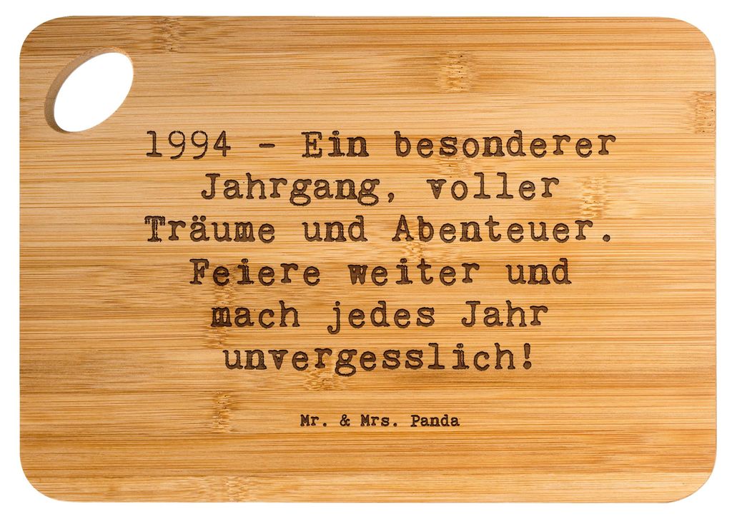 Mr. & Mrs. Panda Holzbrett Spruch 1994 Geburtstag - Transparent - Geschenk, Glückwunsch, besondere Jahre, Holzbrettchen, Hackbrett, Feier, Träume...